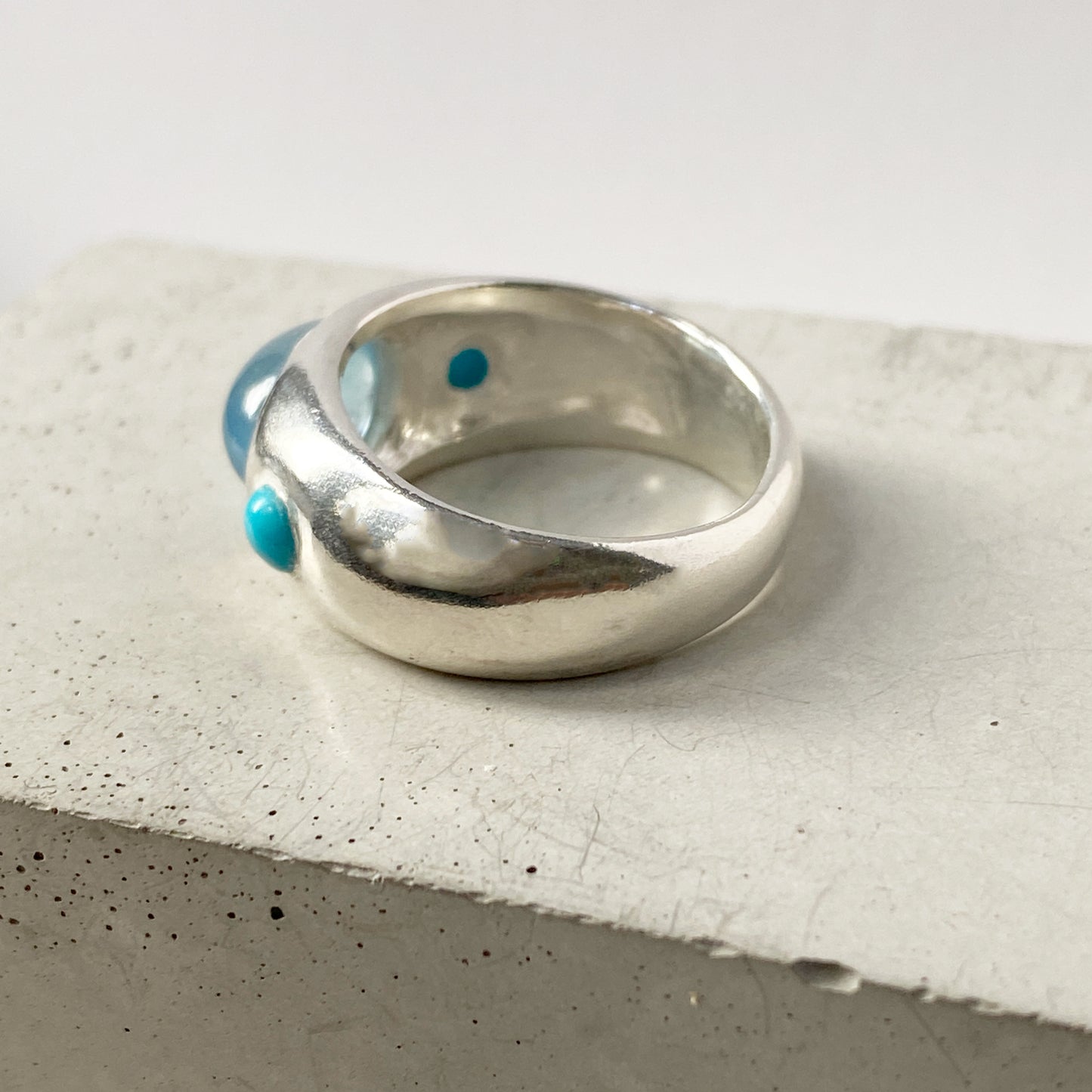 Aquamarine & Turquoise Bombe Ring