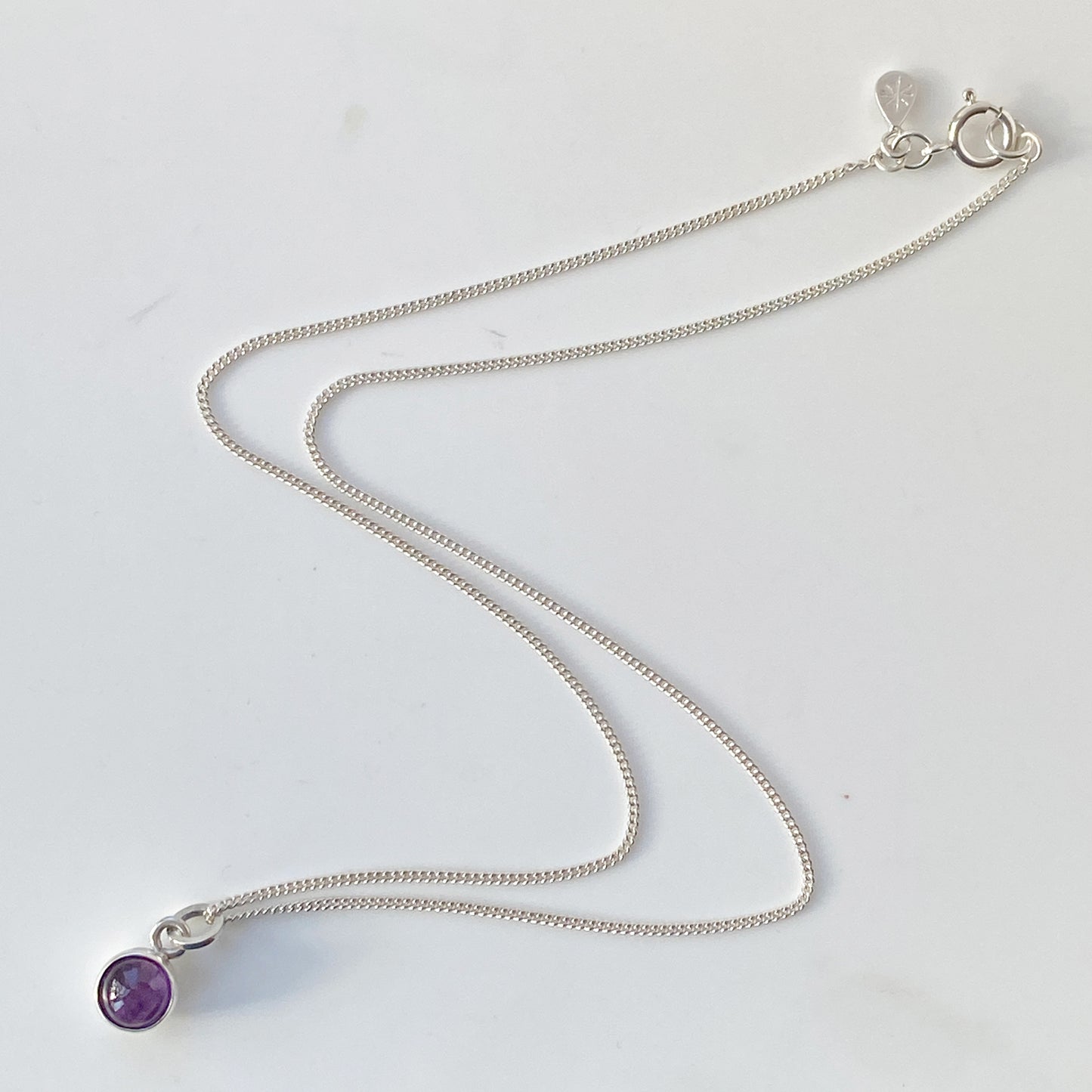 Birthstone Orb Amethyst Silver Pendant