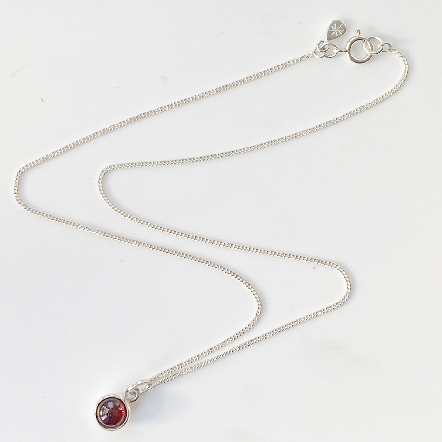 Birthstone Orb Garnet Silver Pendant