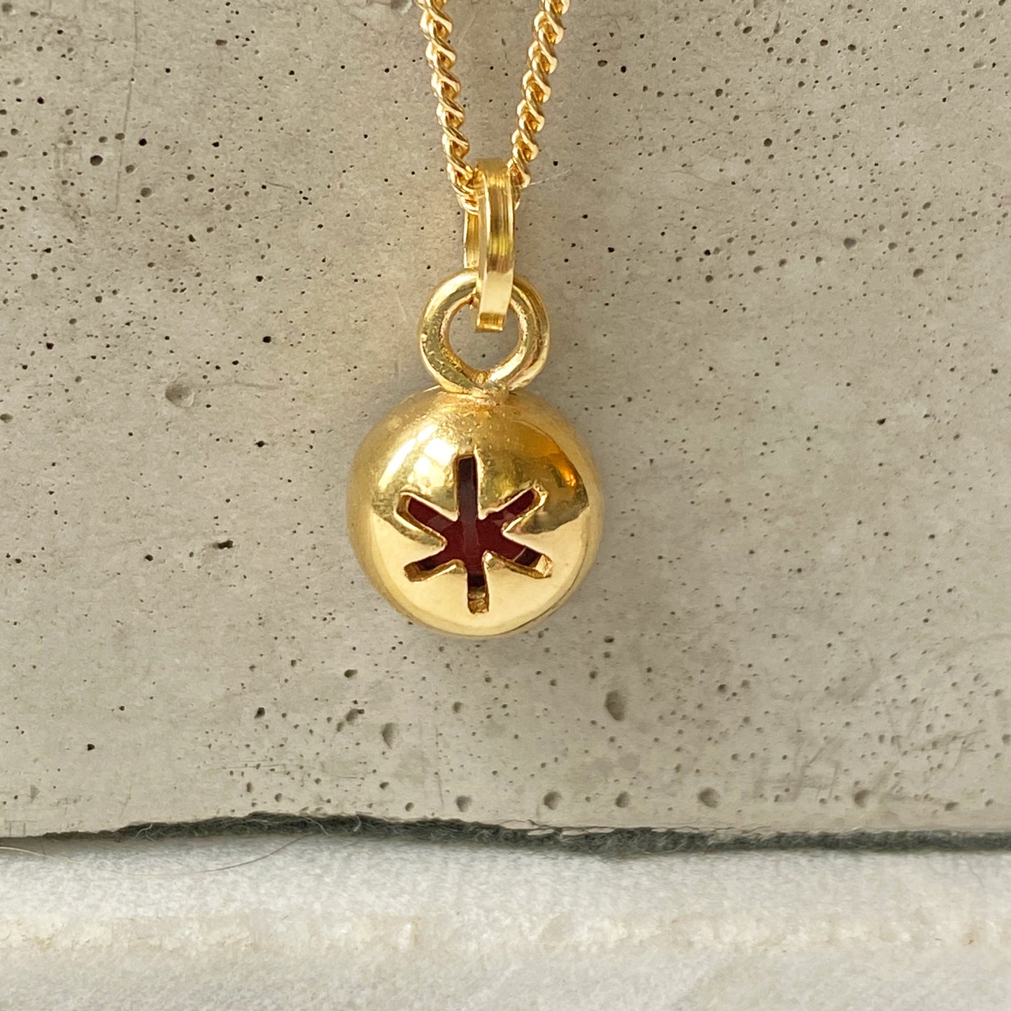 Birthstone Orb Garnet Gold Pendant