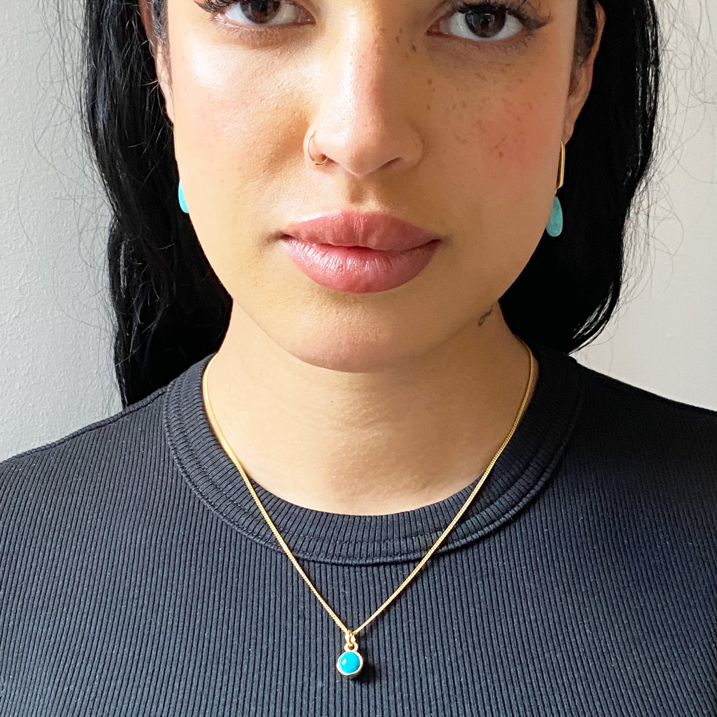 Birthstone Orb Turquoise Silver Pendant