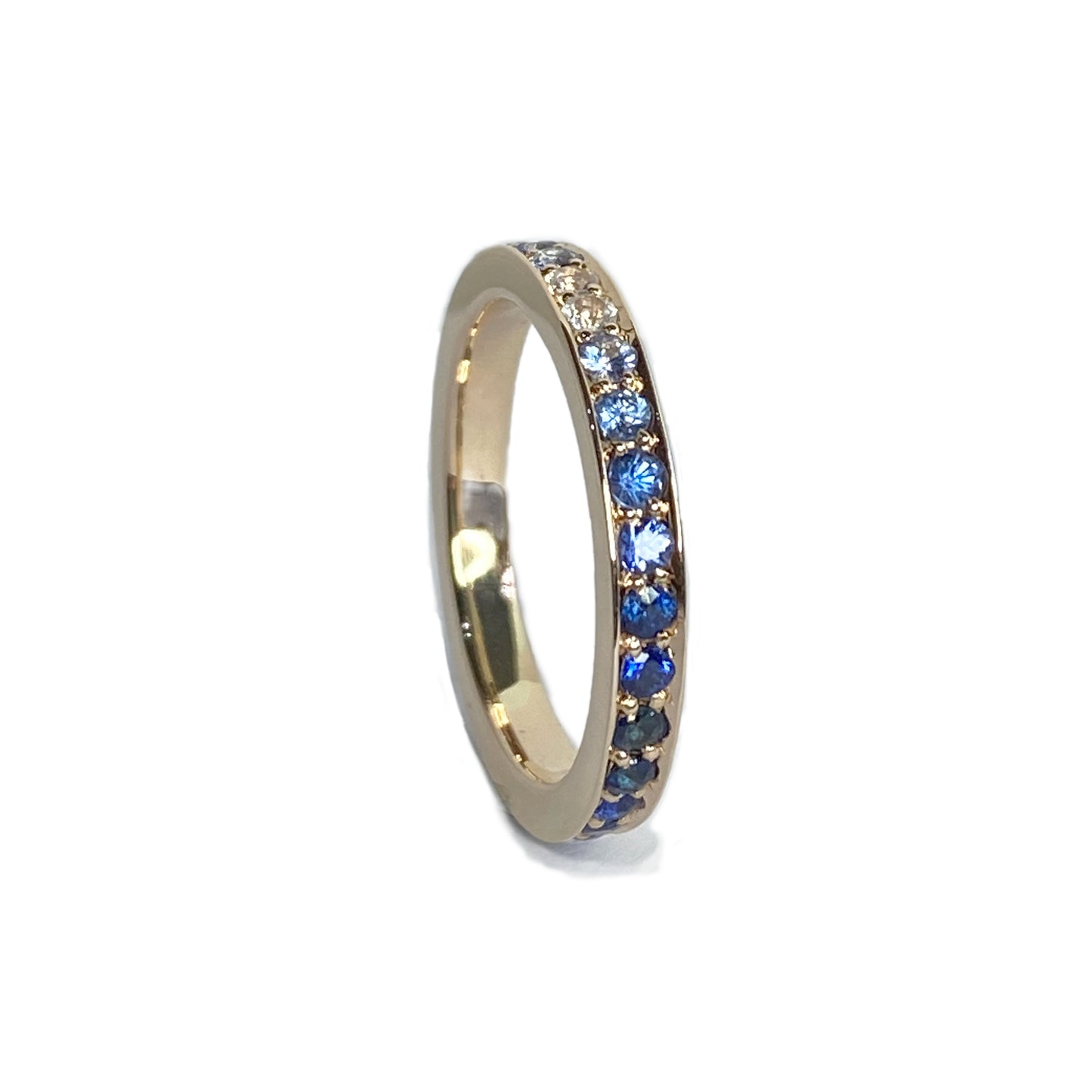 Blue Sapphire Eternity Ring Yellow Gold