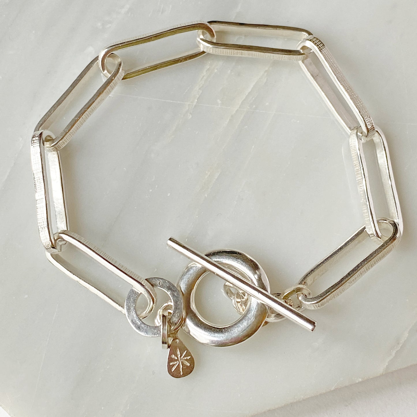 Chunky T Bar Silver Bracelet