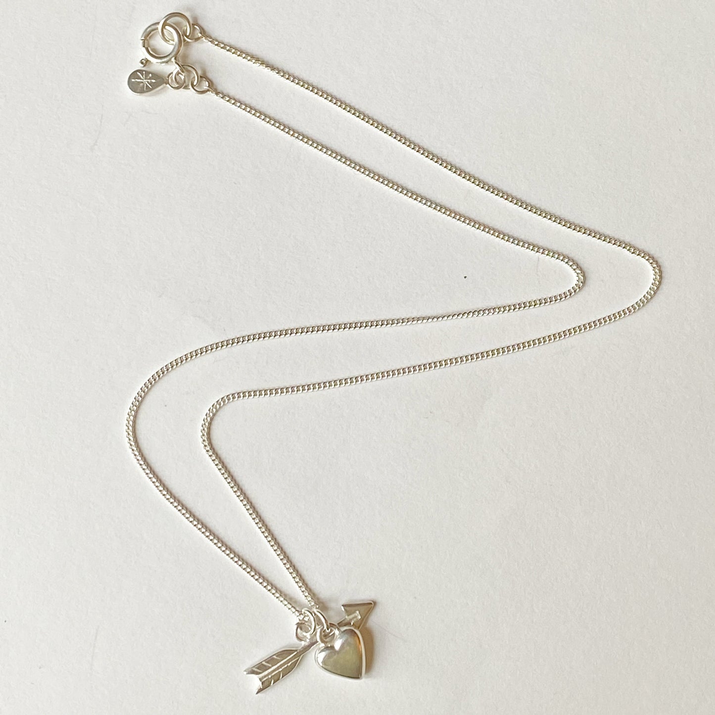 Heart & Arrow Silver Pendant