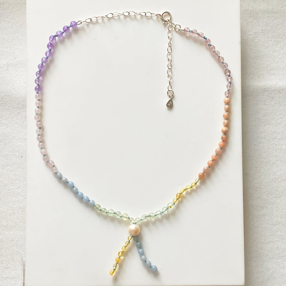 Mixed Gemstone Pastel Love Necklace