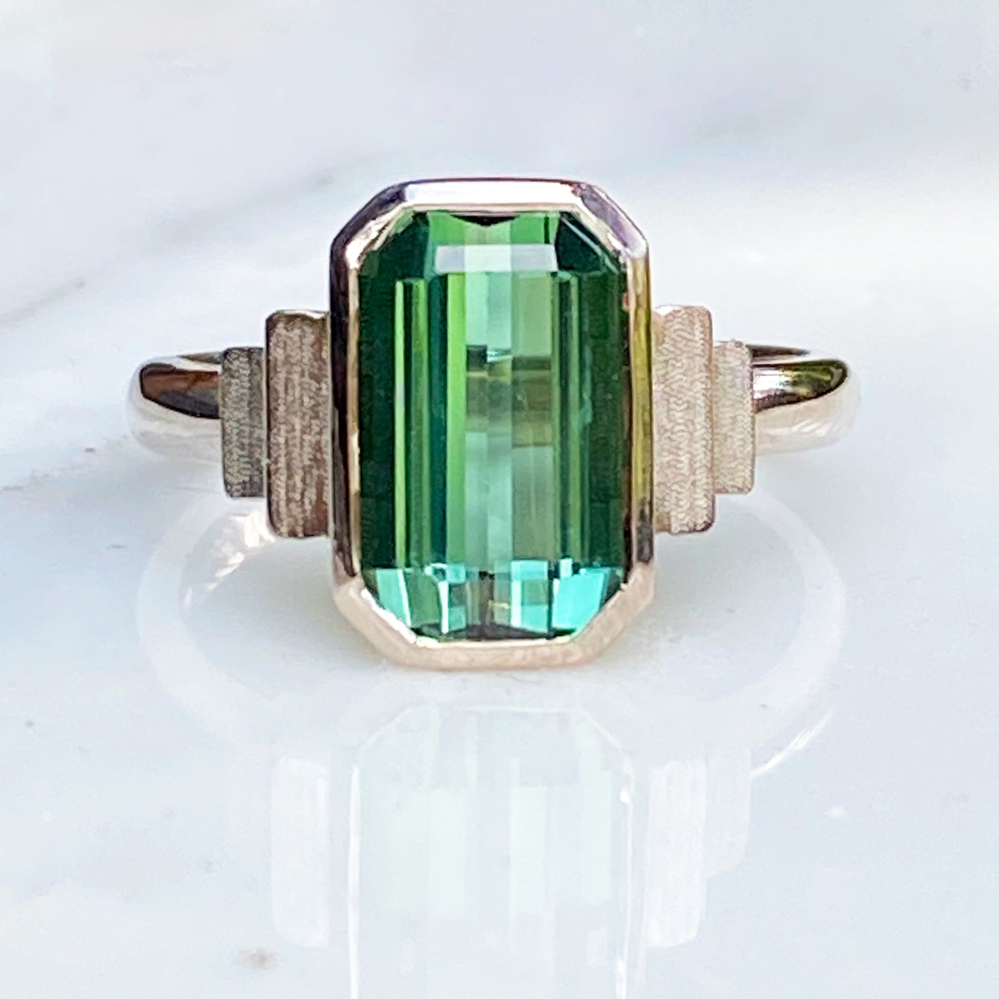 Green Tourmaline Engagement Ring