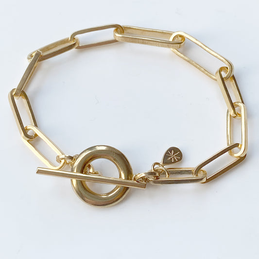 T Bar Chain Bracelet Gold
