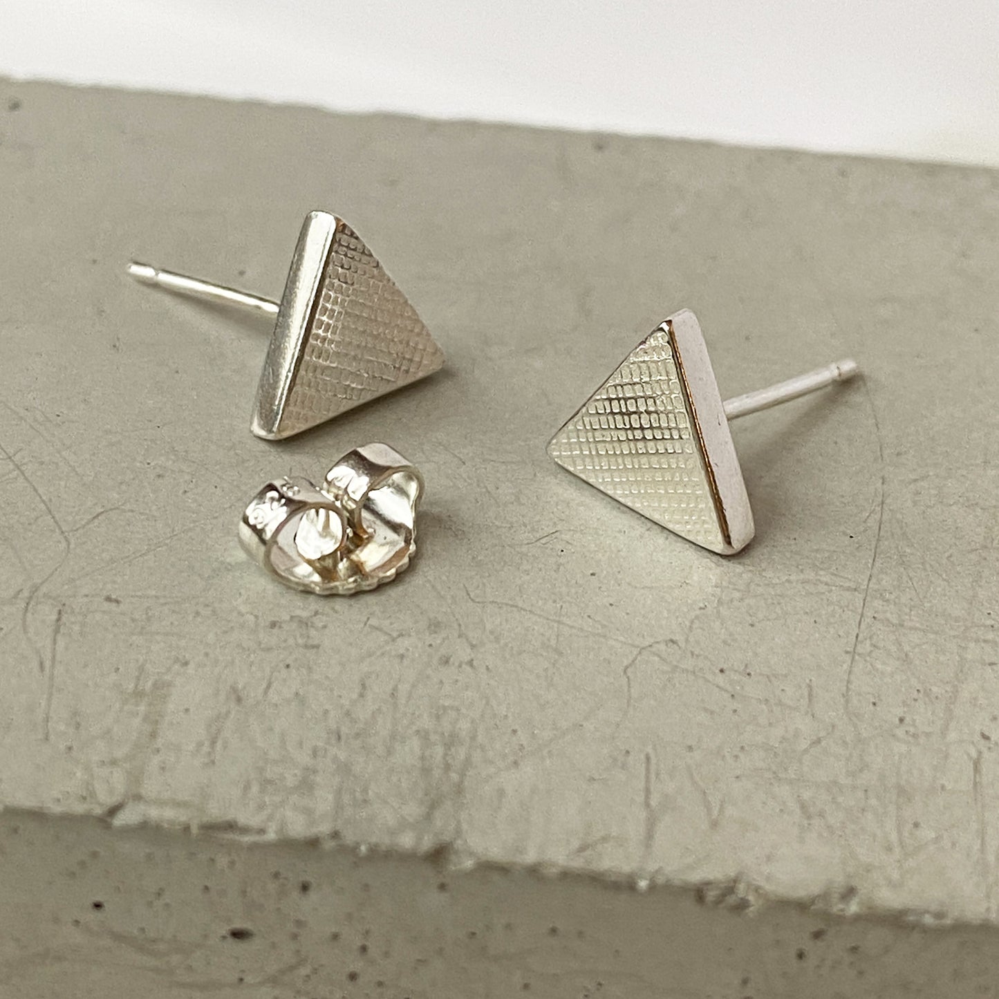 Triangle Stud Silver Earring