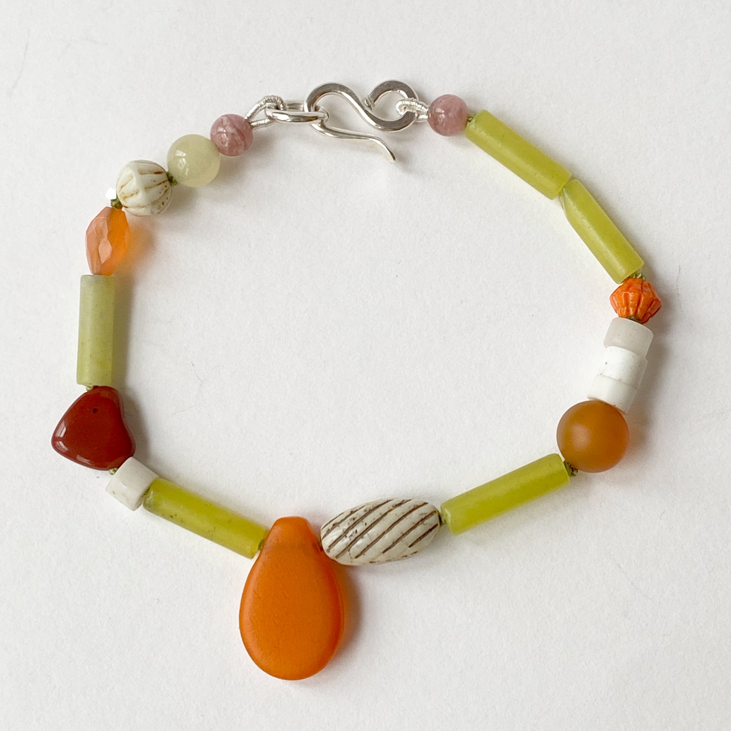 Love Bead Bracelet in Orange