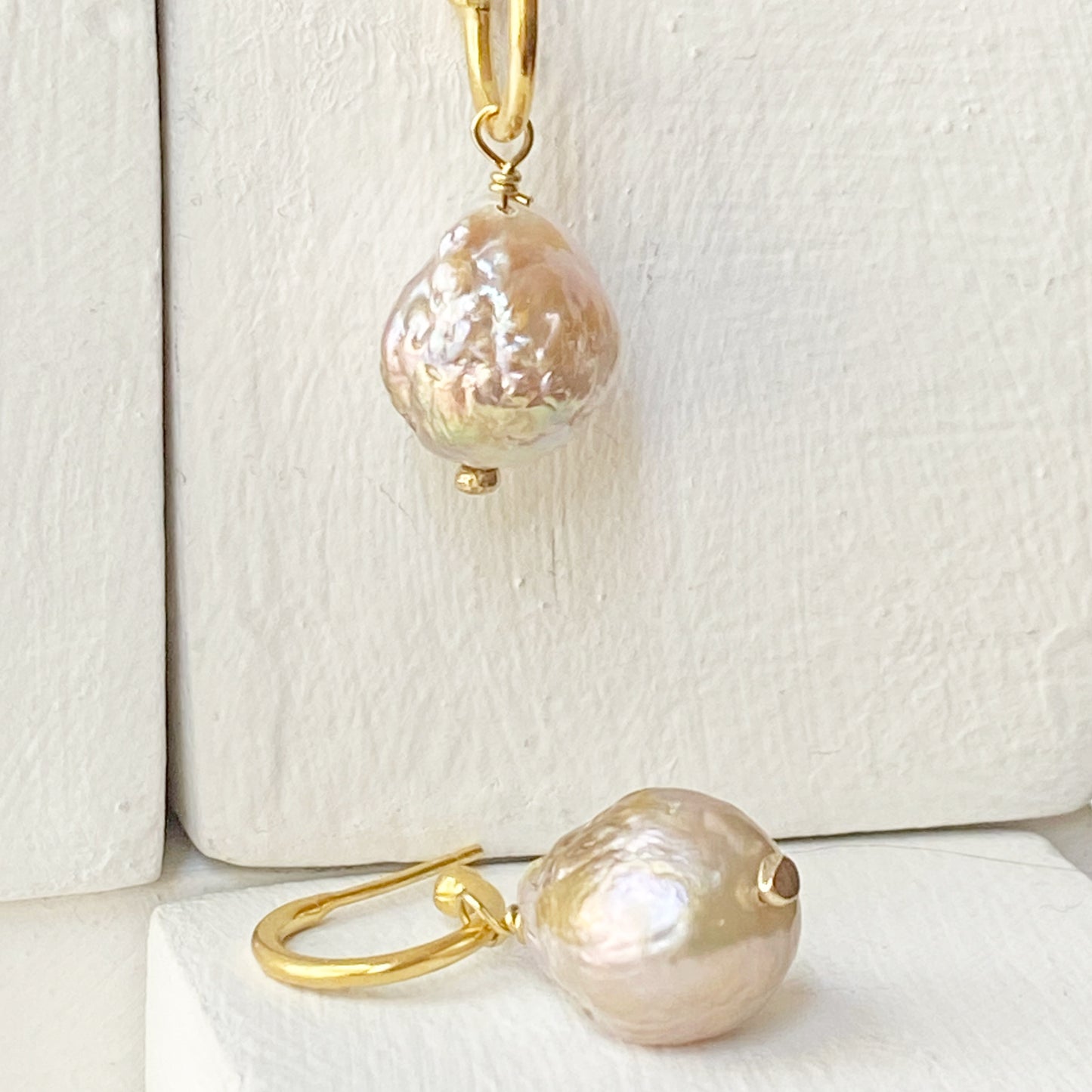 Baroque Pearl Hoops