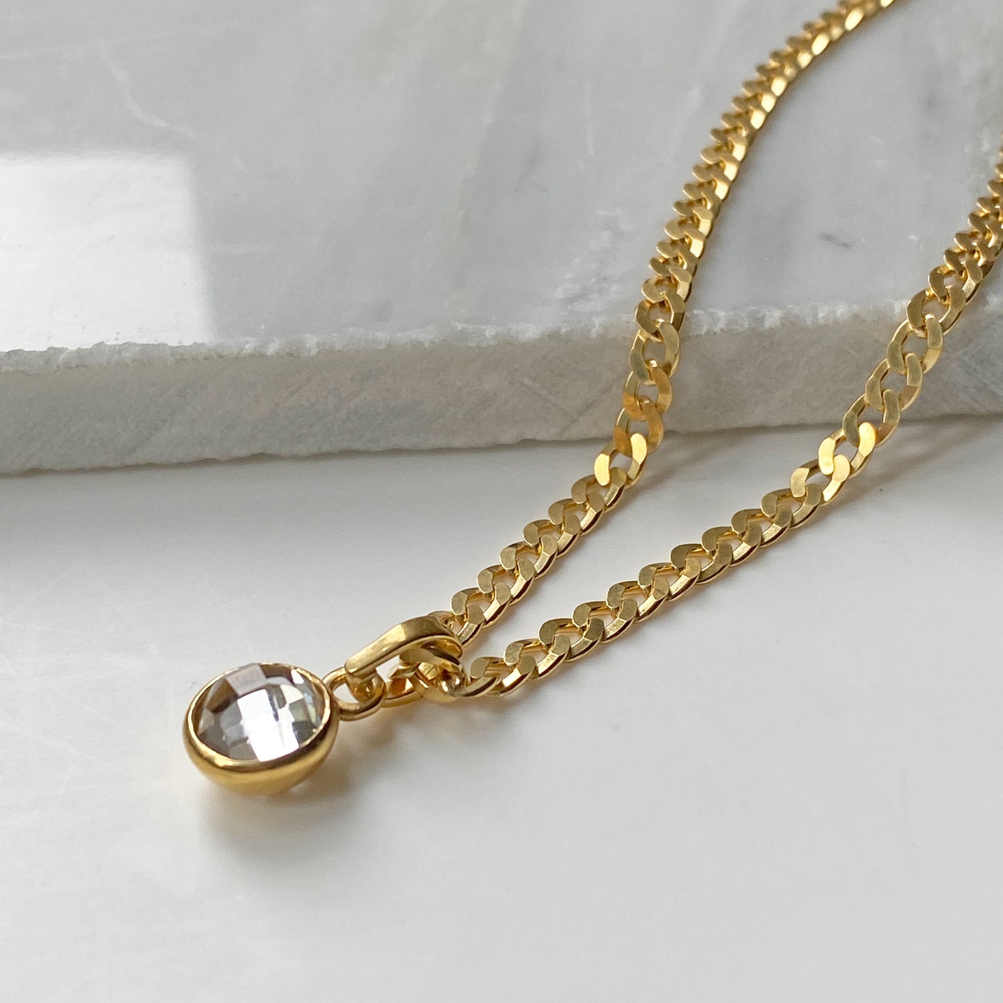 Birthstone Chain Necklace Gold