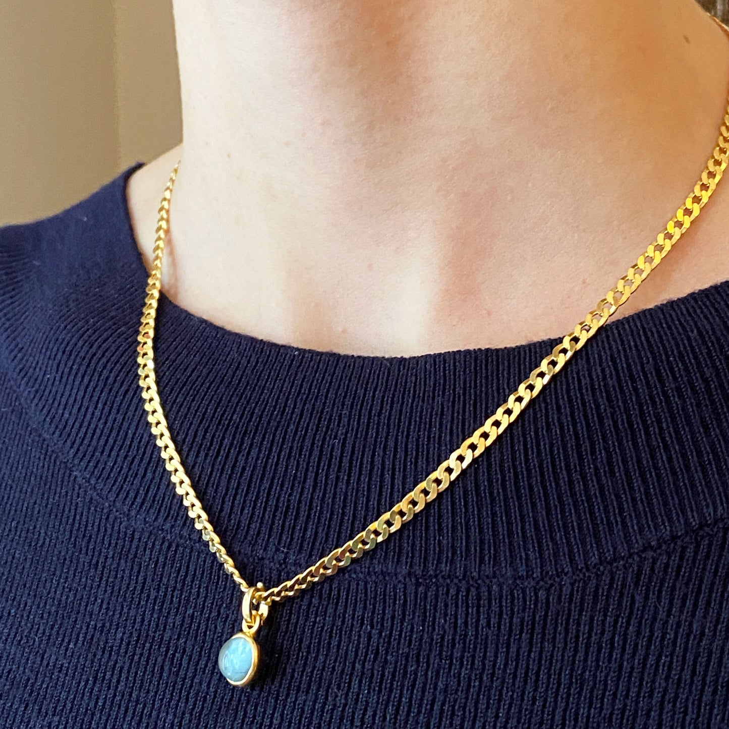 Birthstone Chain Necklace Gold