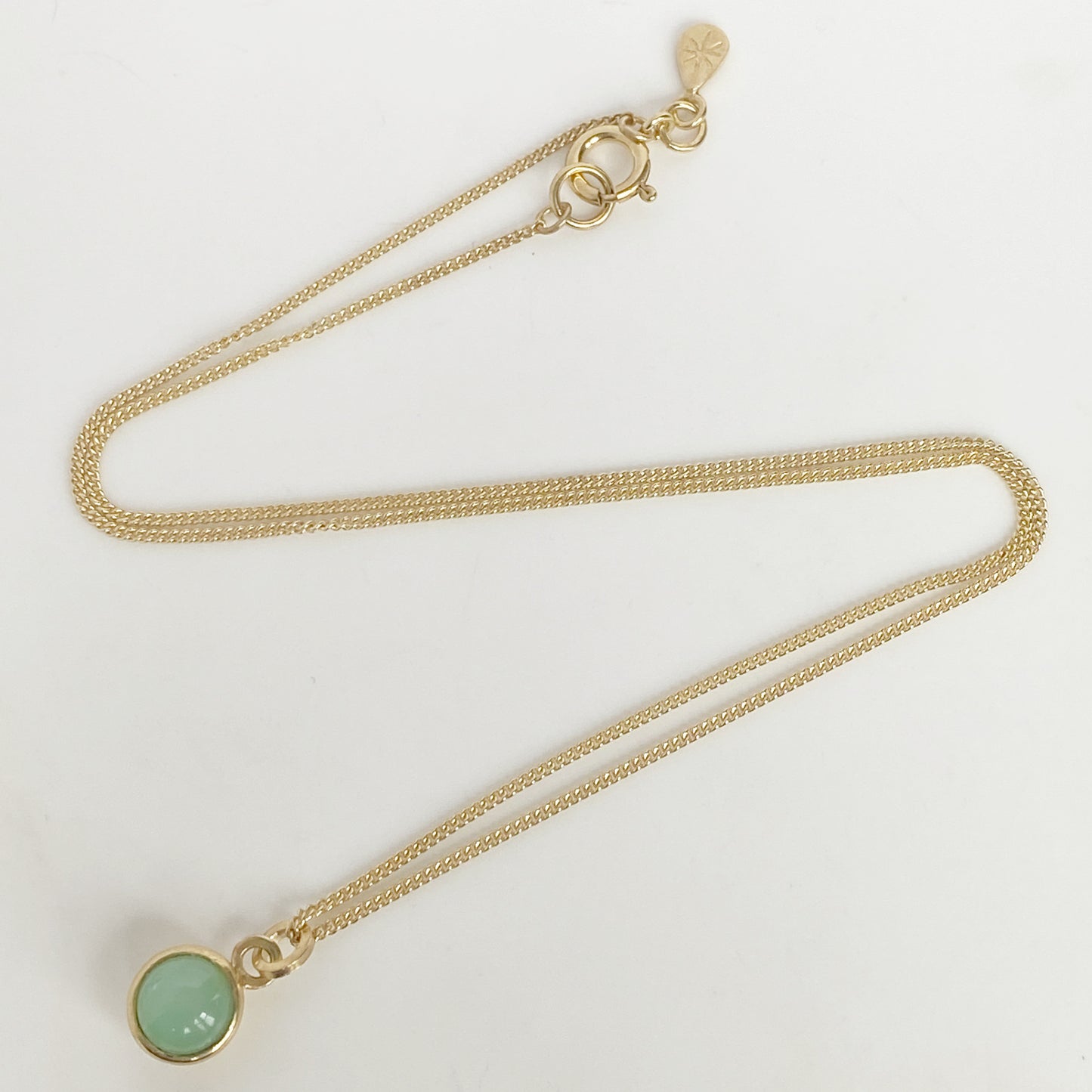 Birthstone Orb Chrysoprase Gold Pendant