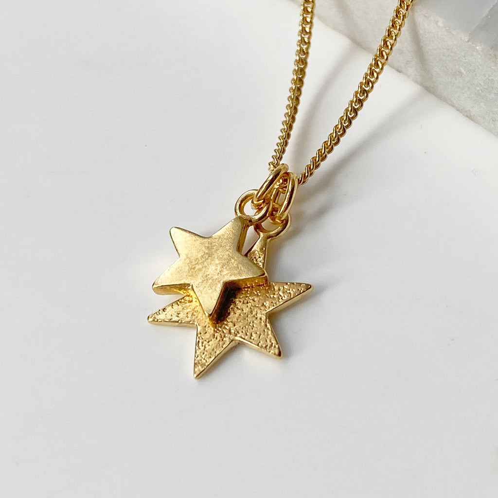 Double Star Pendant in Gold