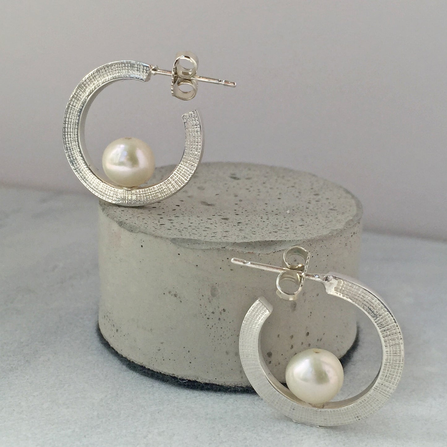Pearl Hoops Earrings