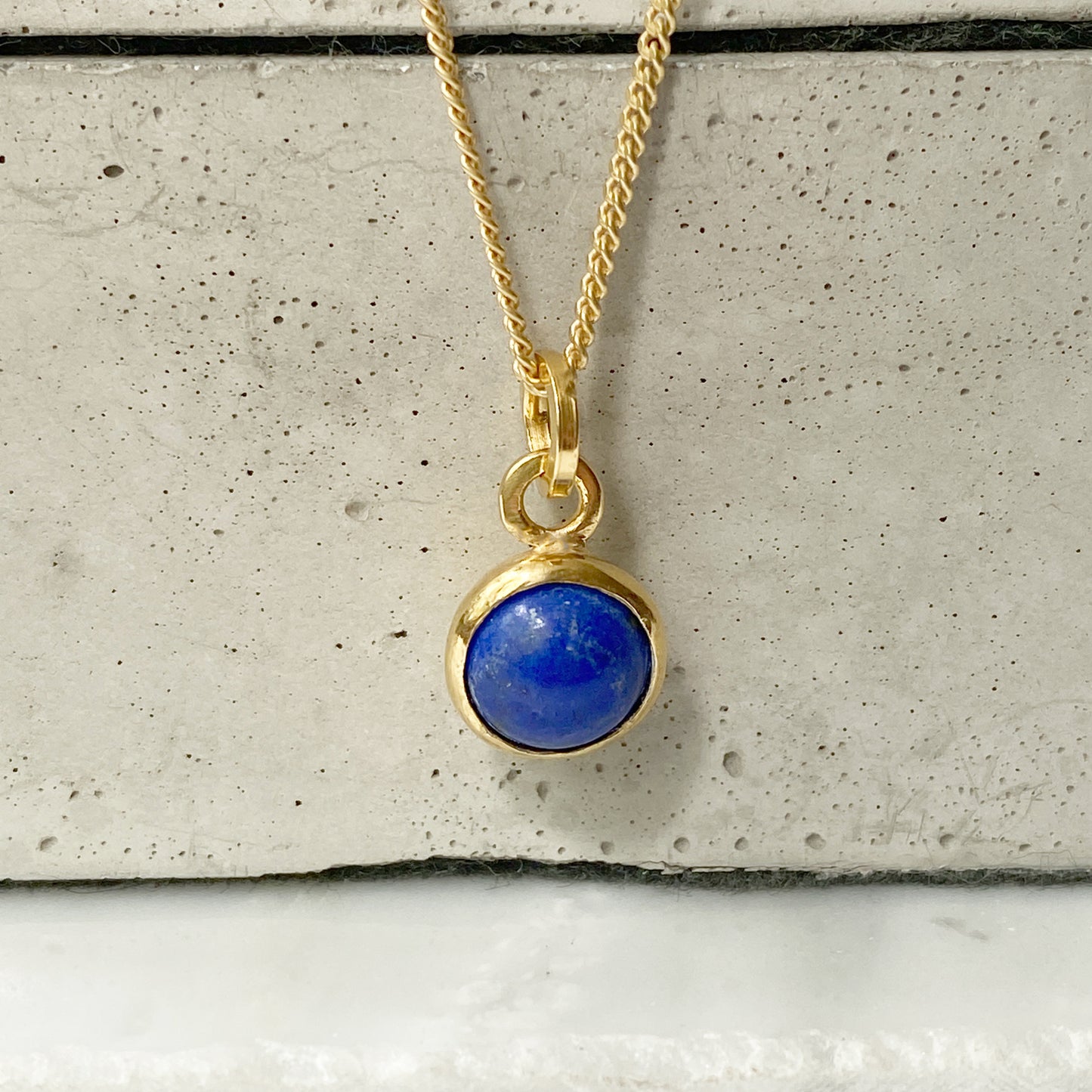 Birthstone Orb Lapis Gold Pendant
