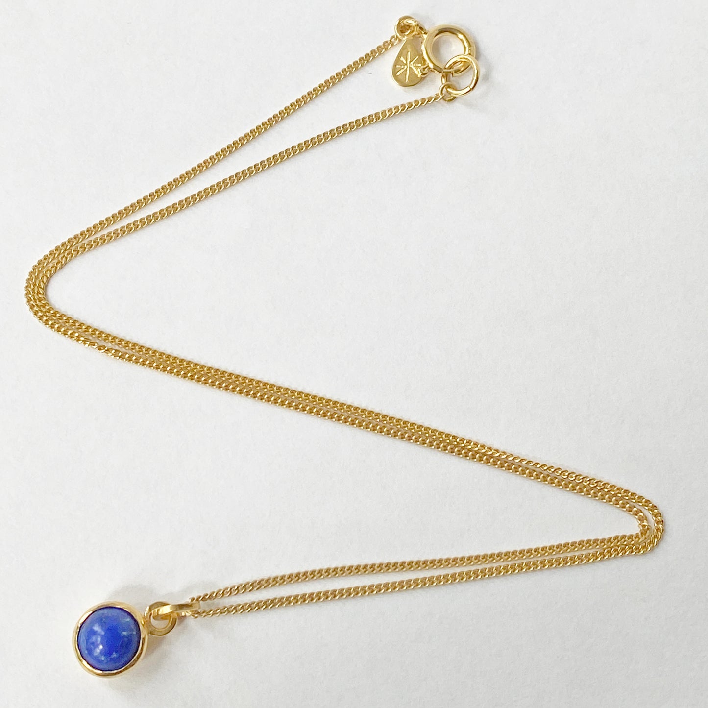 Birthstone Orb Lapis Gold Pendant