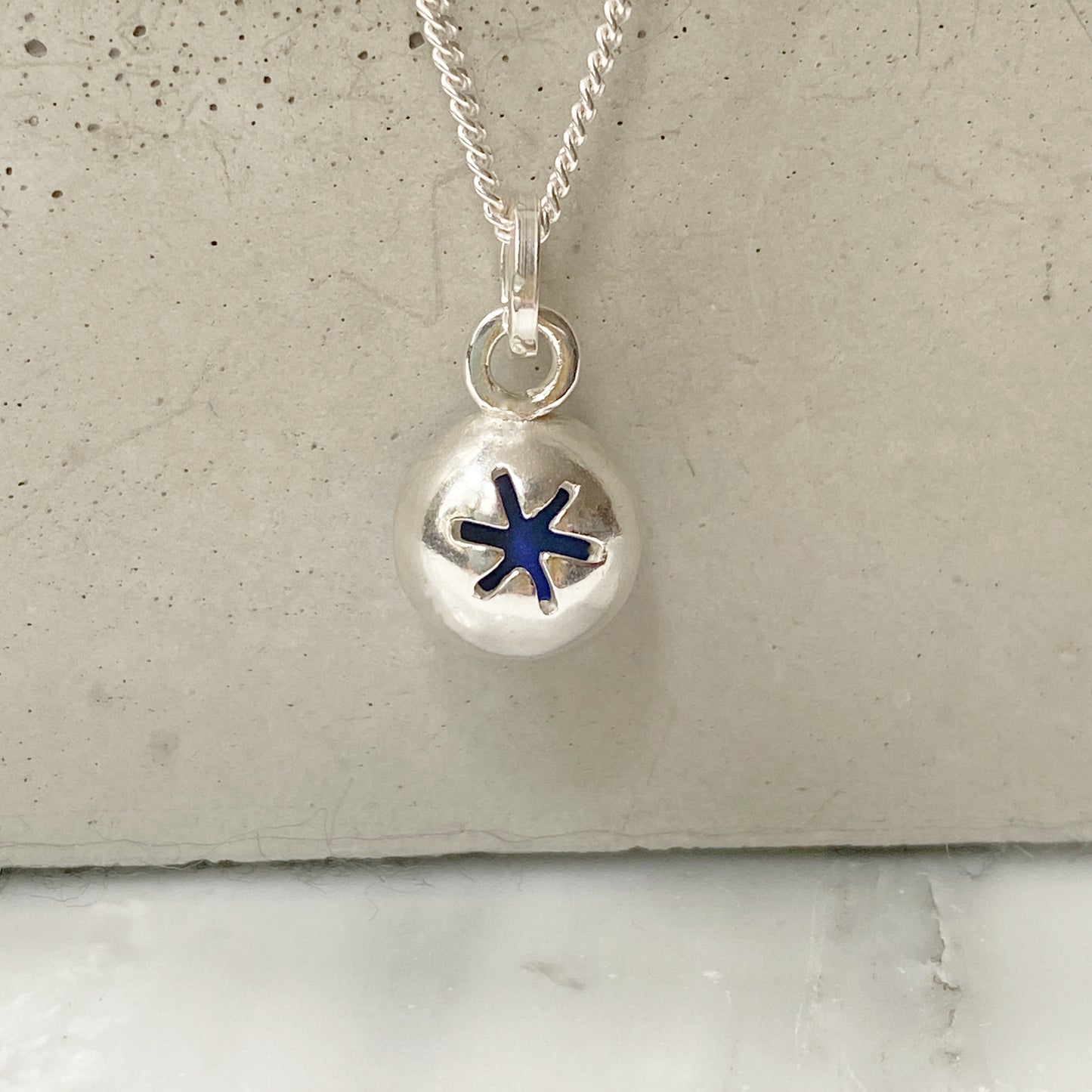 Birthstone Orb Lapis Silver Pendant