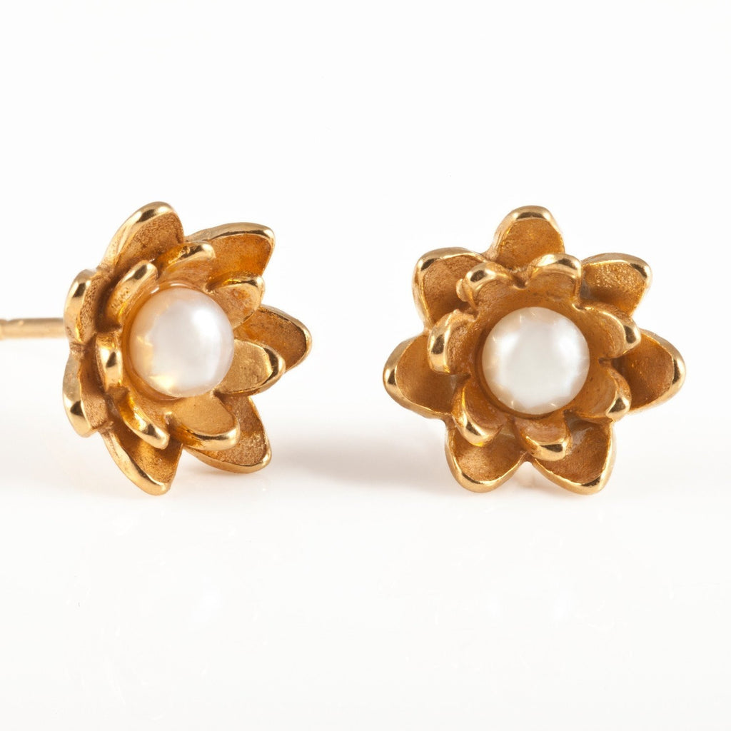 Lotus Earrings in Gold
