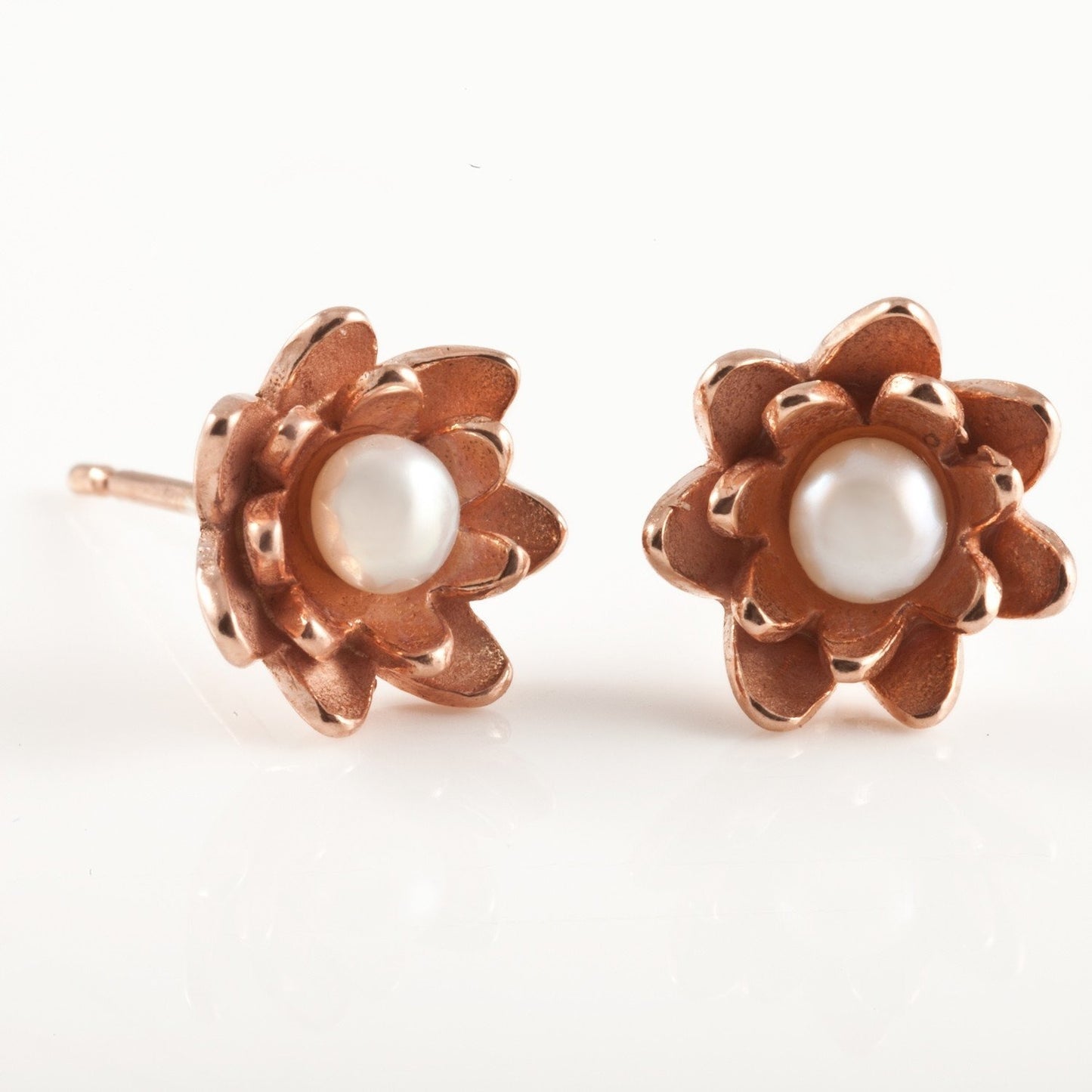 Lotus Earrings in Rose Gold