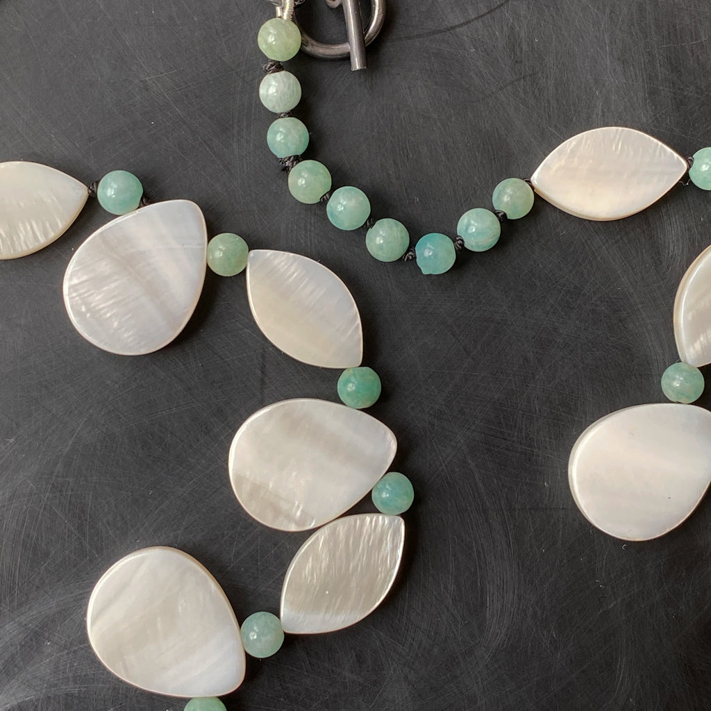 Mother of Pearl Amazonite Collar Necklace