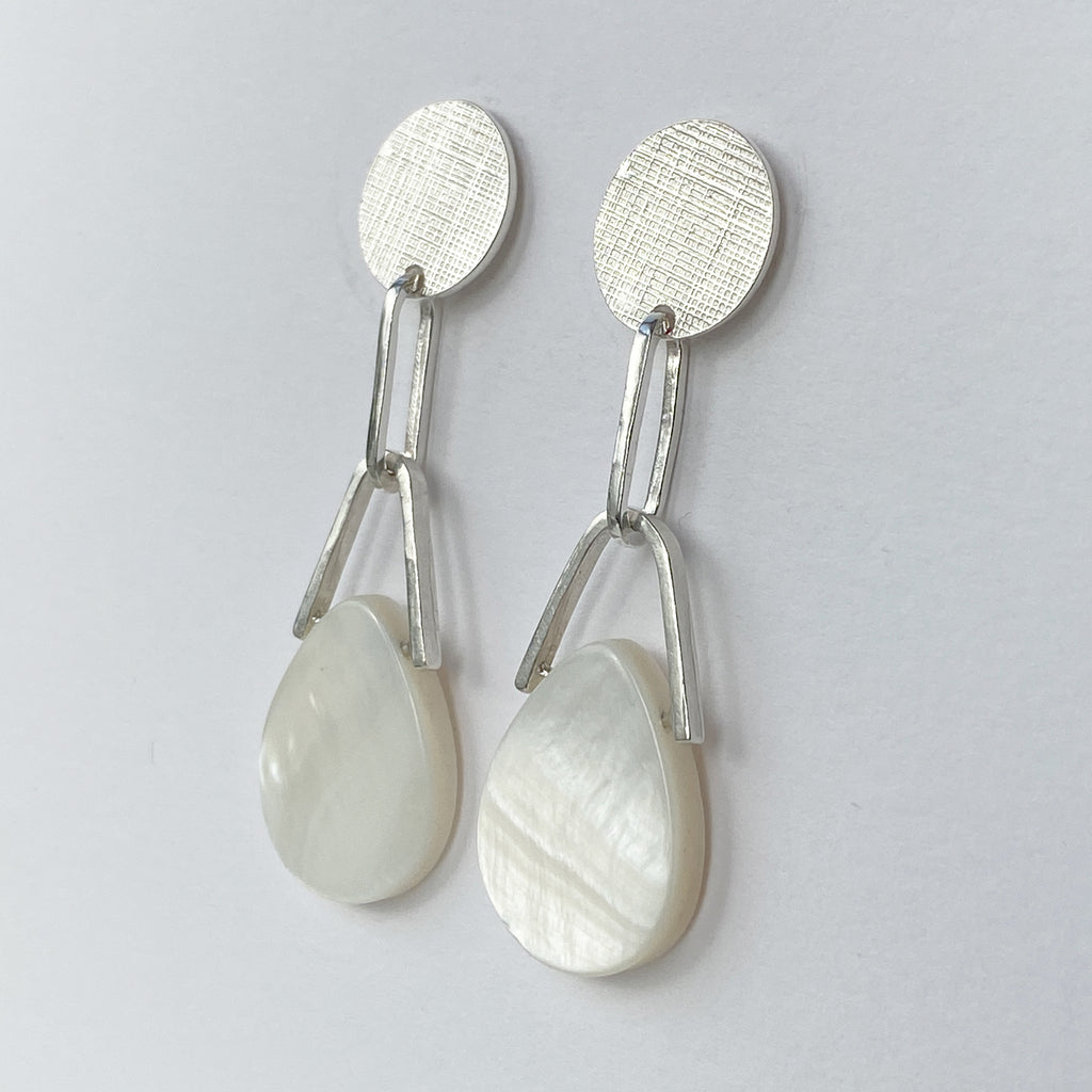 Mother of Pearl Chain Earrings