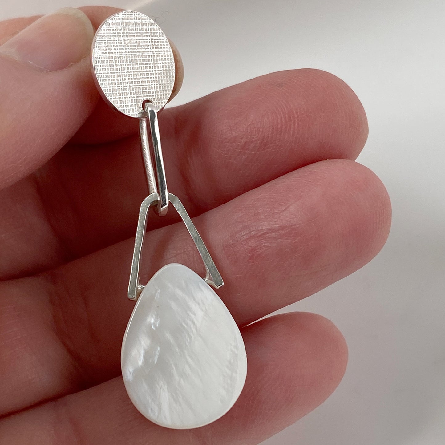 Mother of Pearl Chain Earrings