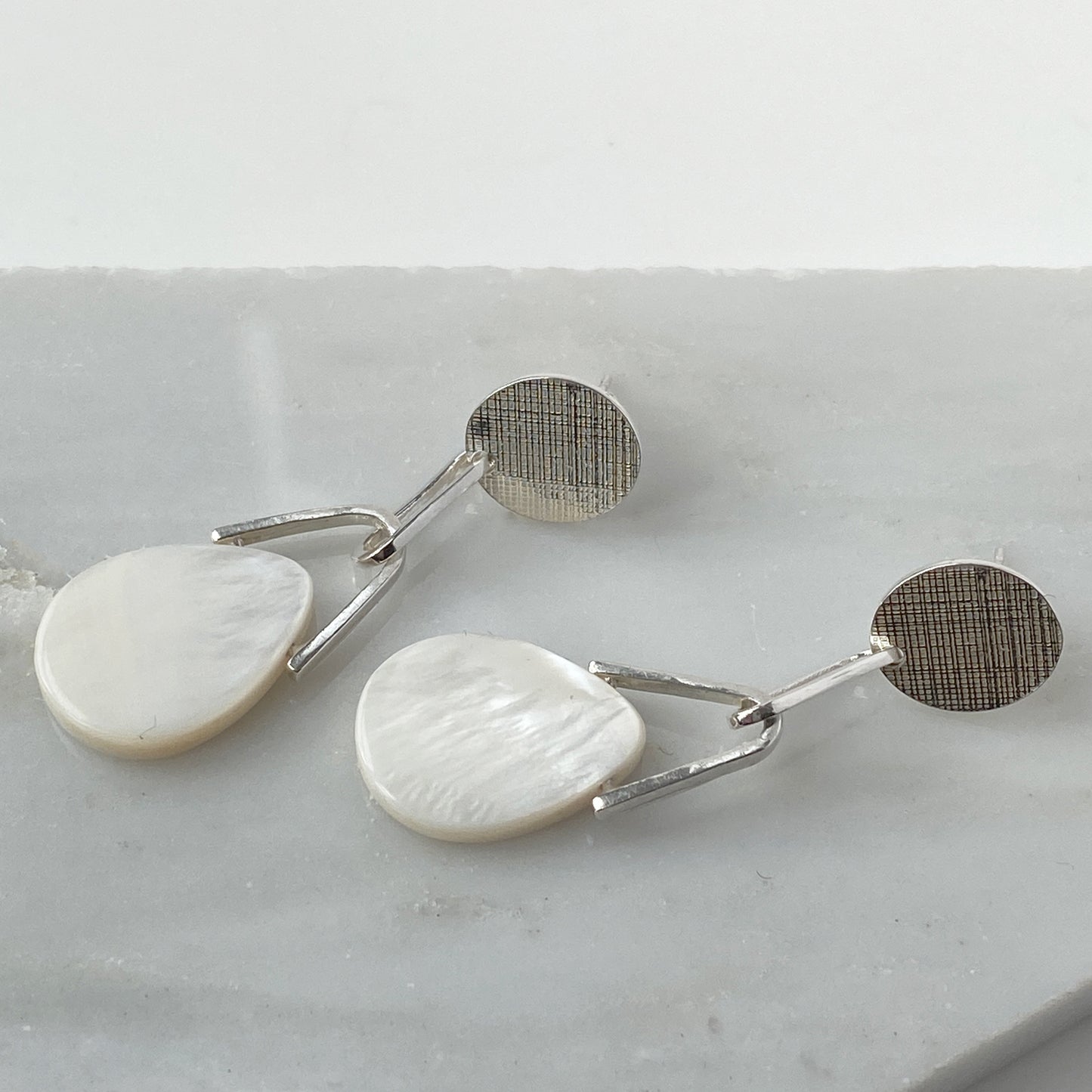 Mother of Pearl Chain Earrings