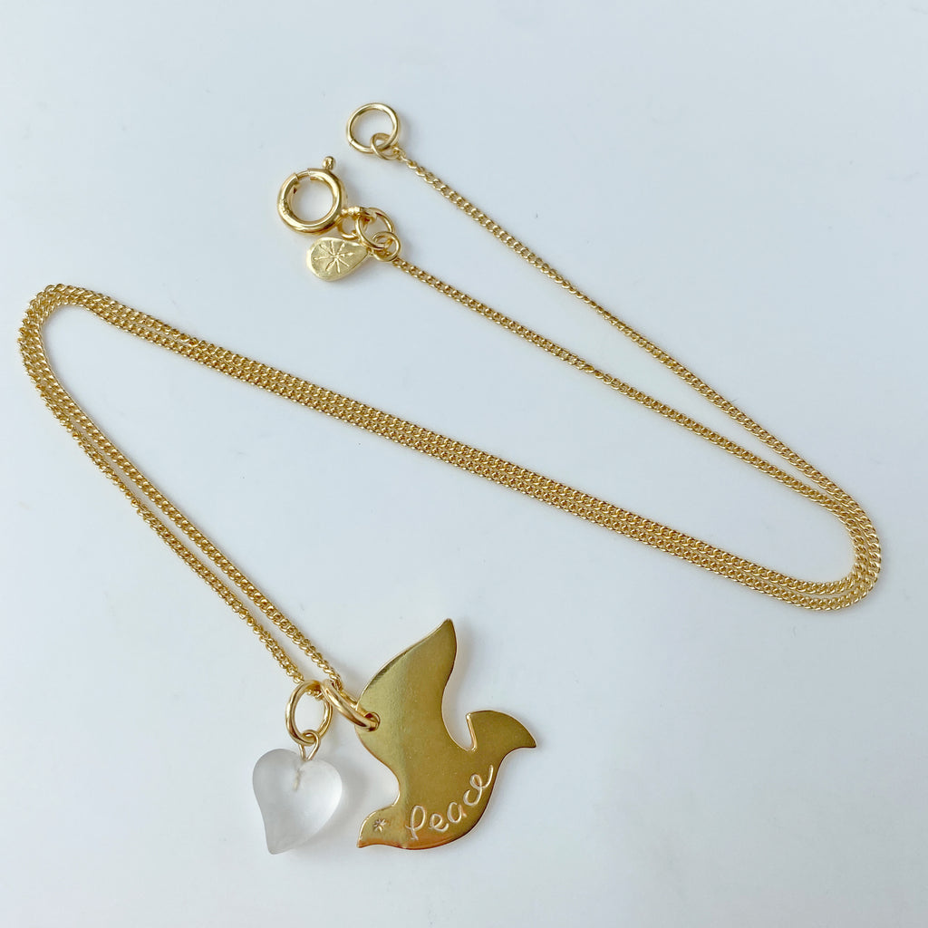 Peace Bird Gold Pendant