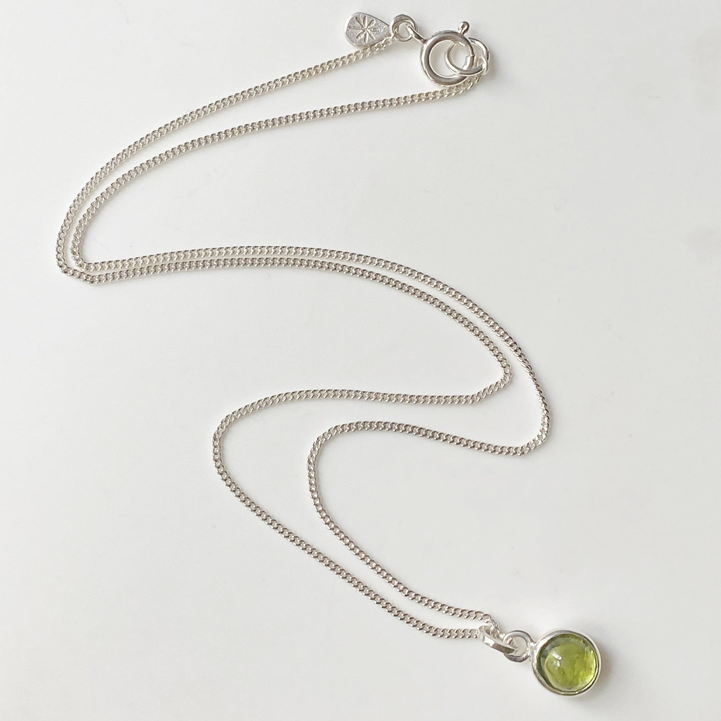 Birthstone Orb Peridot Silver Pendant