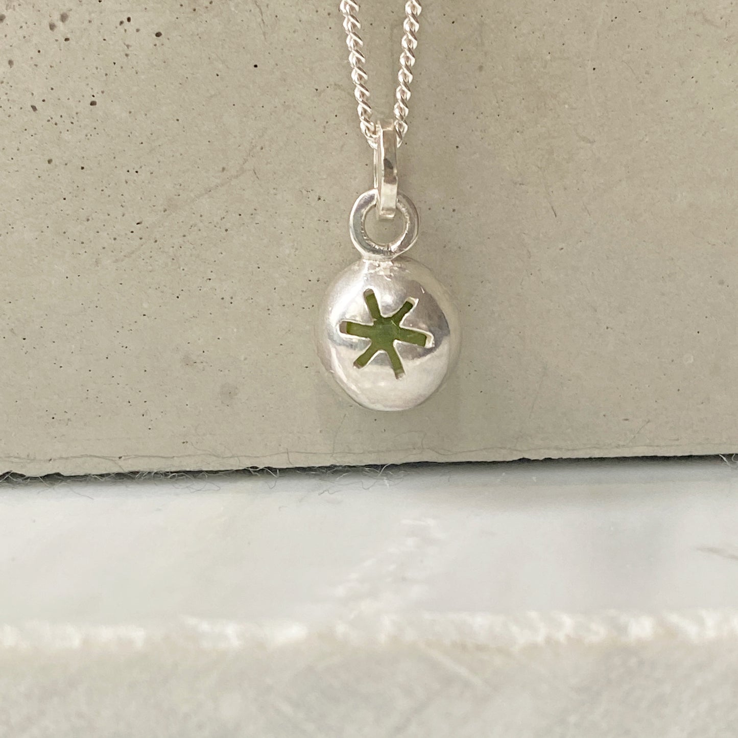 Birthstone Orb Peridot Silver Pendant
