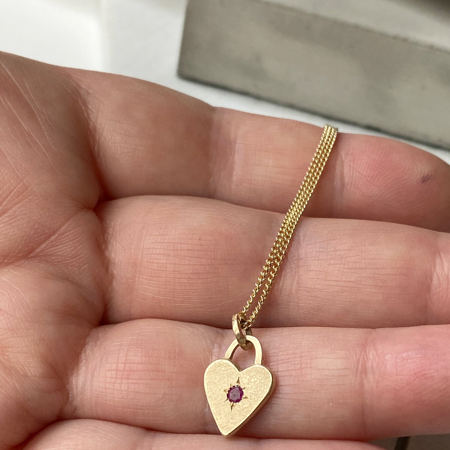 Ruby Gold Heart Pendant