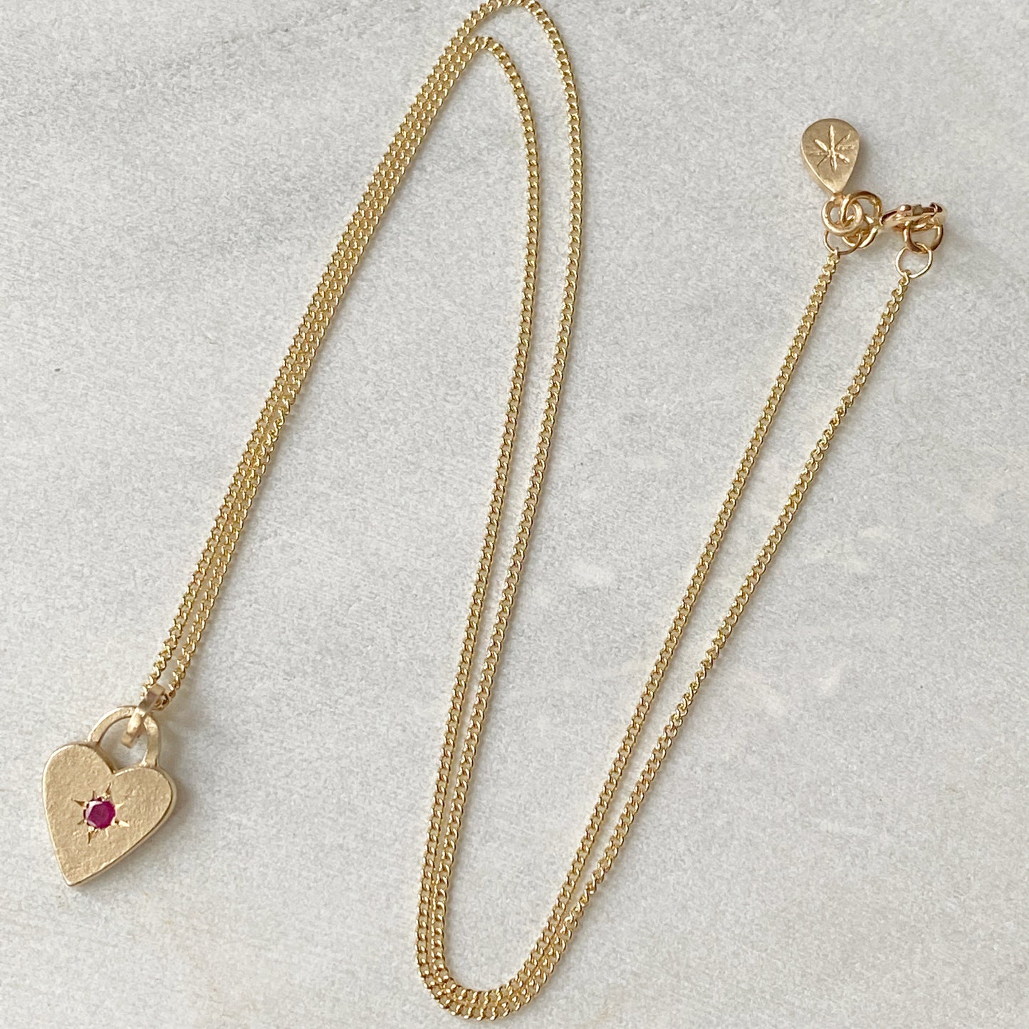 Ruby Gold Heart Pendant