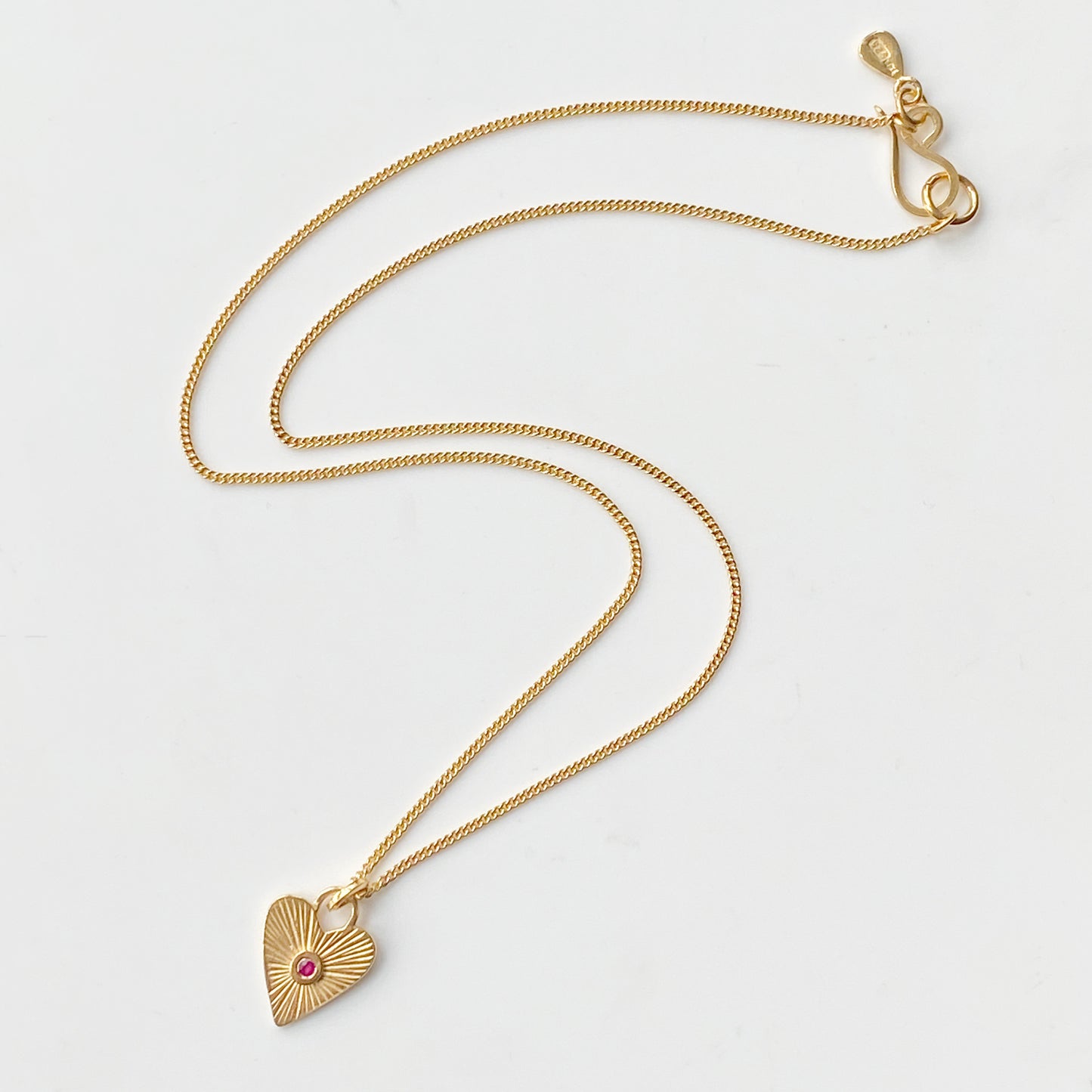 Ruby Heart Gold Pendant