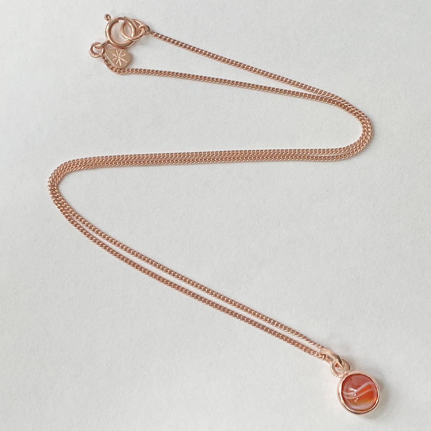Birthstone Orb Sardonyx Rose Gold Pendant