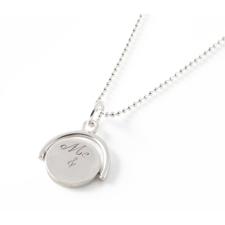 Me & You Spinning Pendant in Silver