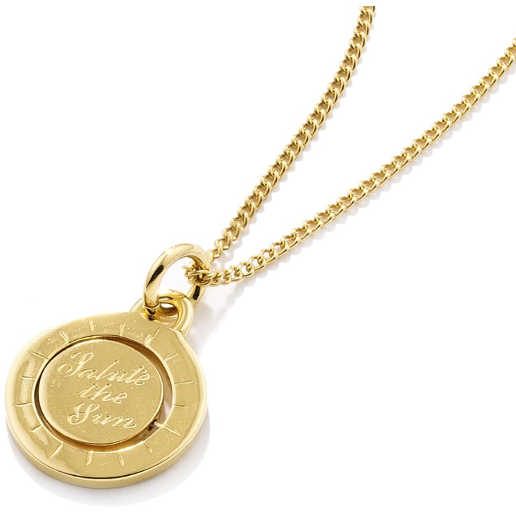 Double Spinning "Salute the Sun' Pendant in Gold