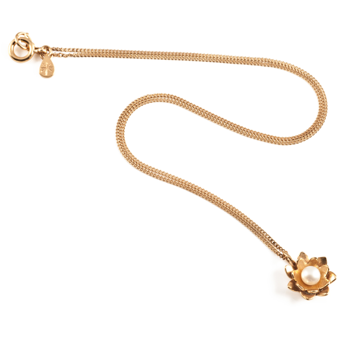 Lotus Flower Pendant in Gold