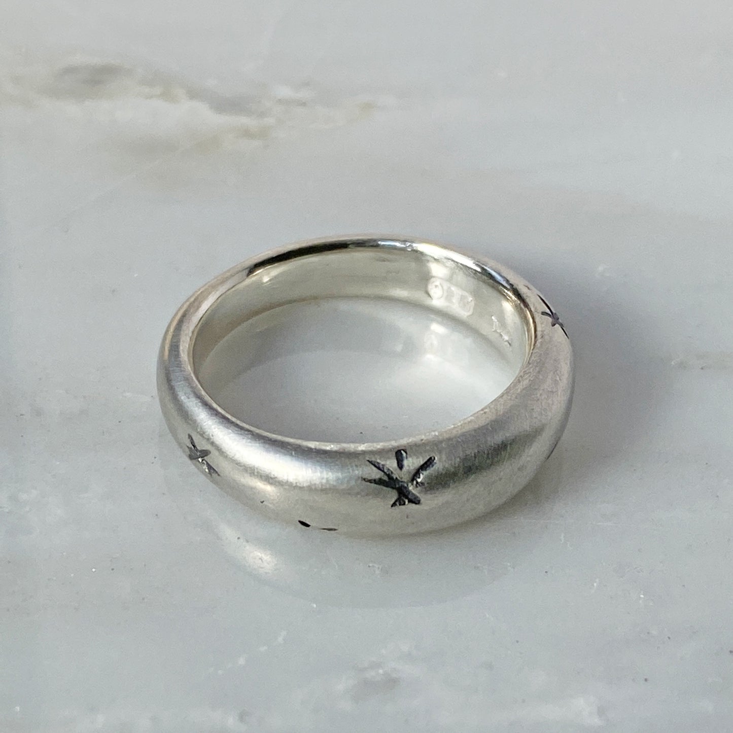 Moon And Stars Bombe Ring Silver