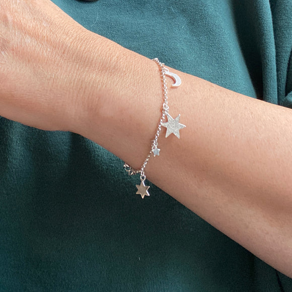 Star Celestial Charm Bracelet Silver