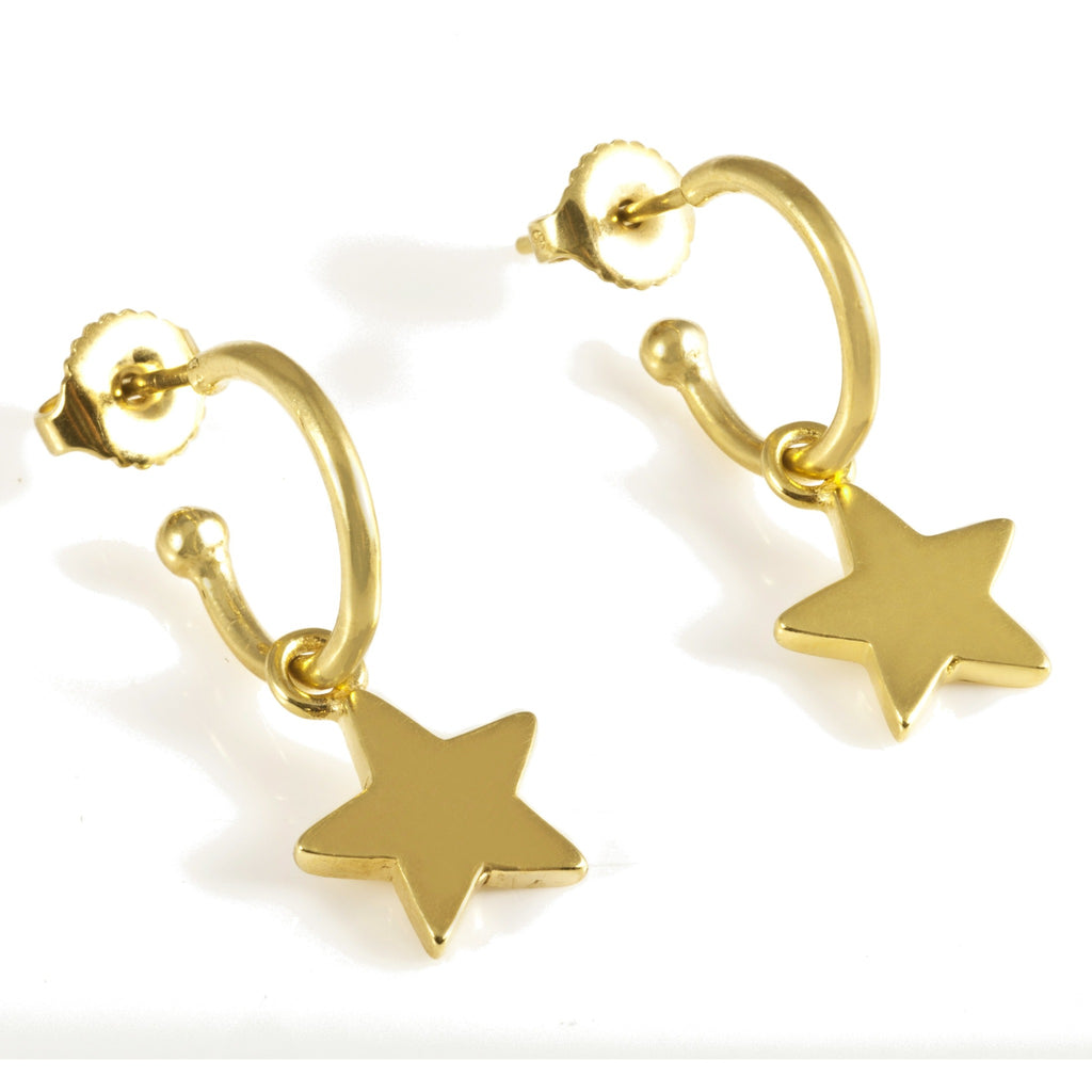 Stars on Hoops in Gold