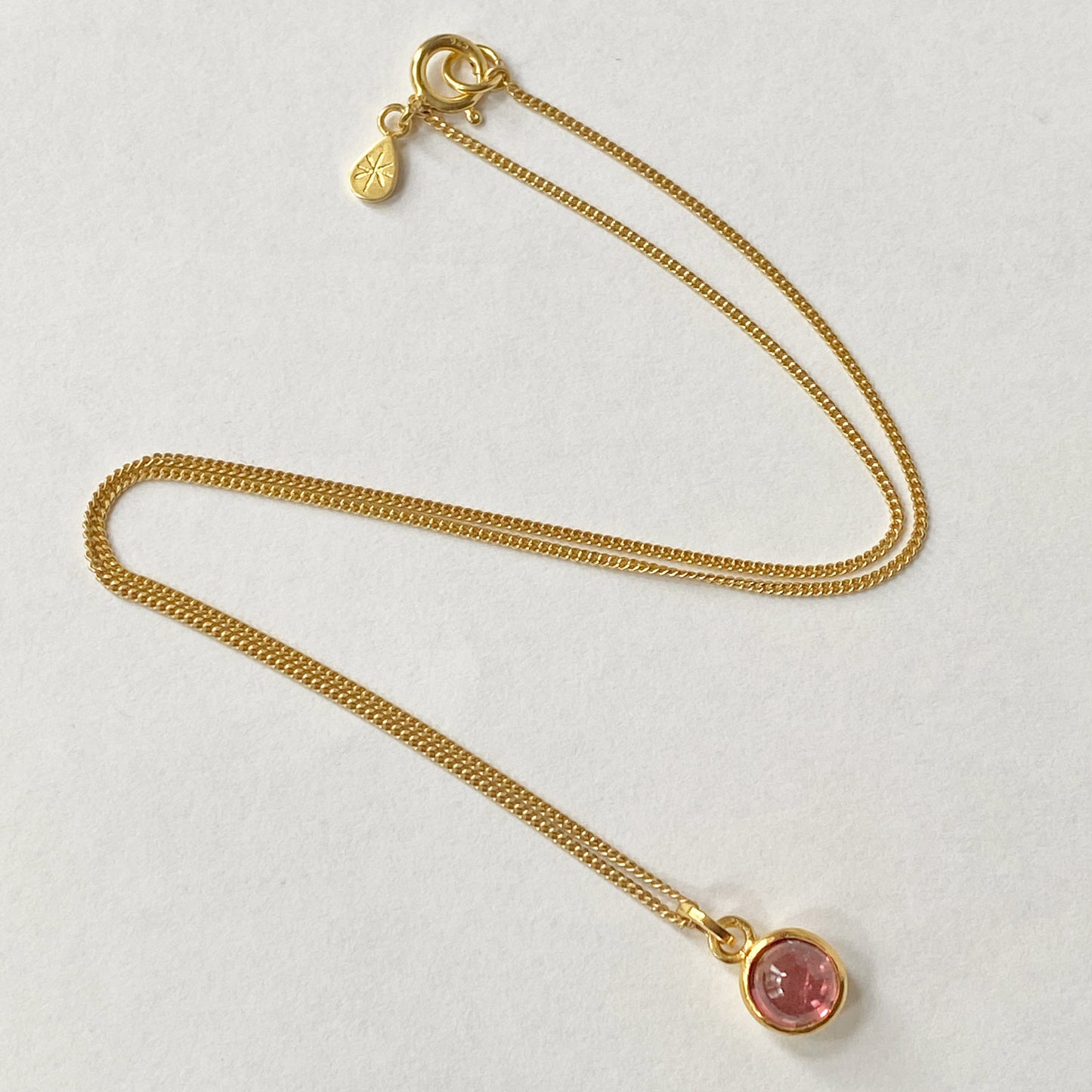 Birthstone Orb Tourmaline Gold Pendant