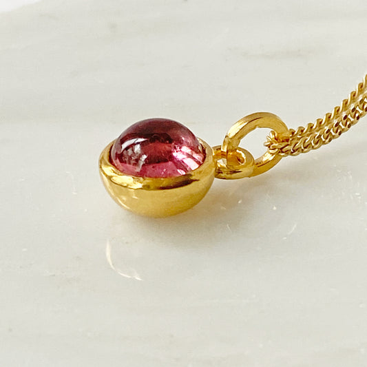 Birthstone Orb Tourmaline Gold Pendant