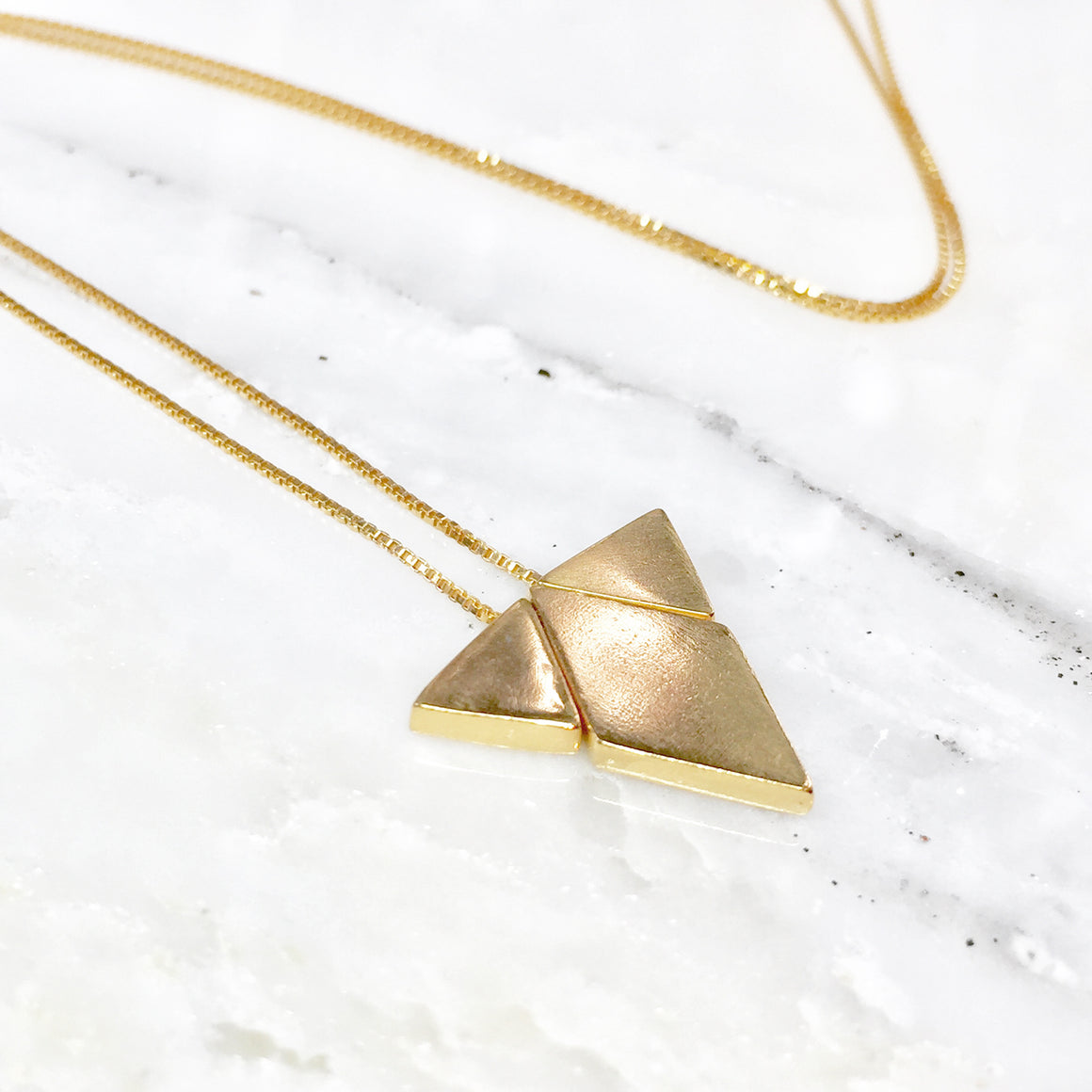 Diamond Triangle Pendant in Gold