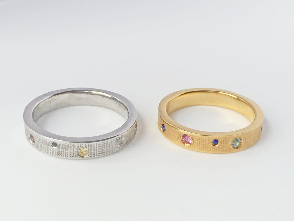 Wedding Eternity Ring With Mixed Sapphires