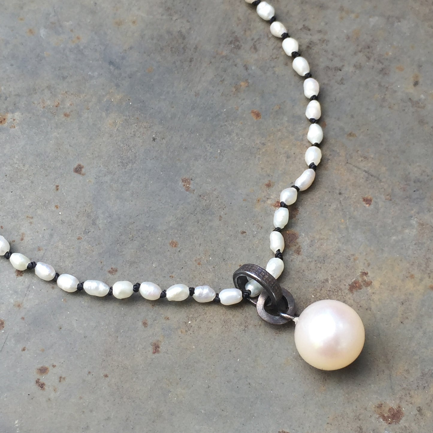 Seed Pearl Black and White Necklace
