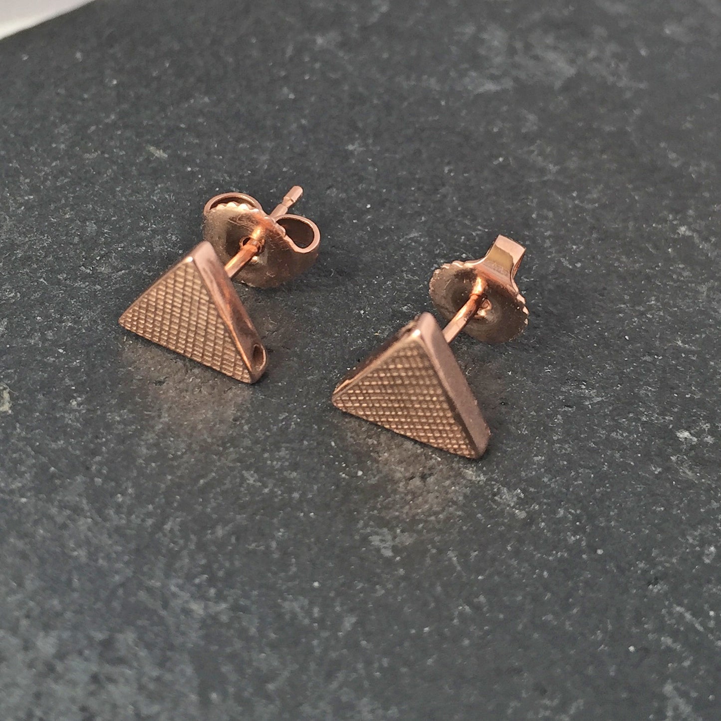 Triangle Stud Earring Rose Gold