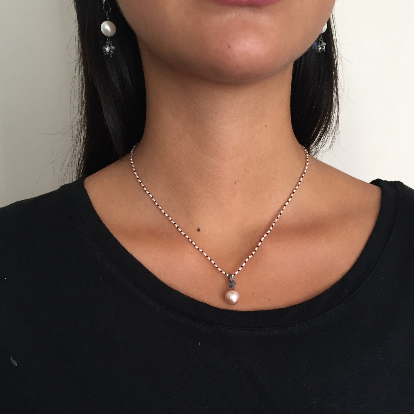 Seed Pearl Black and White Necklace