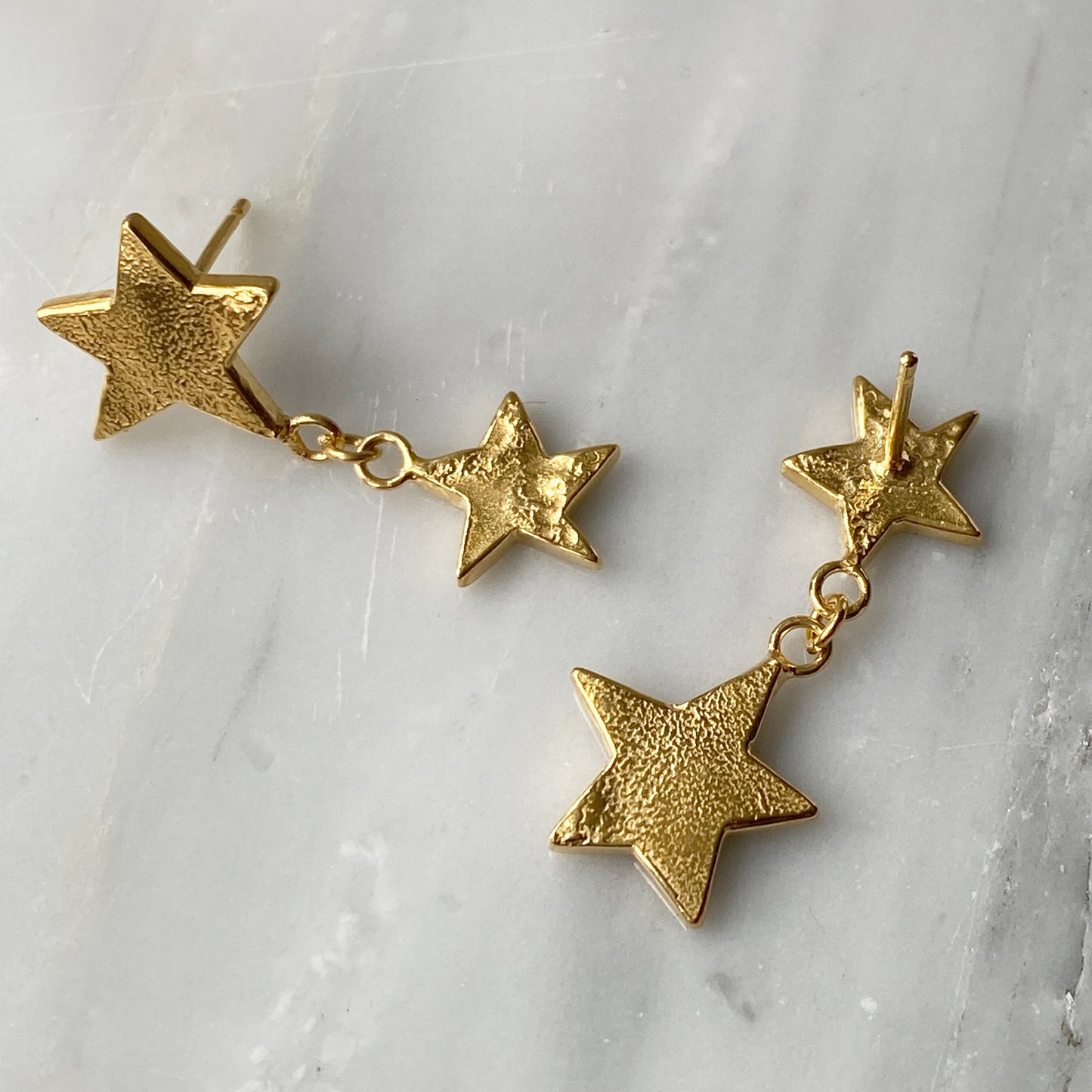 Star Mismatch Gold Earrings