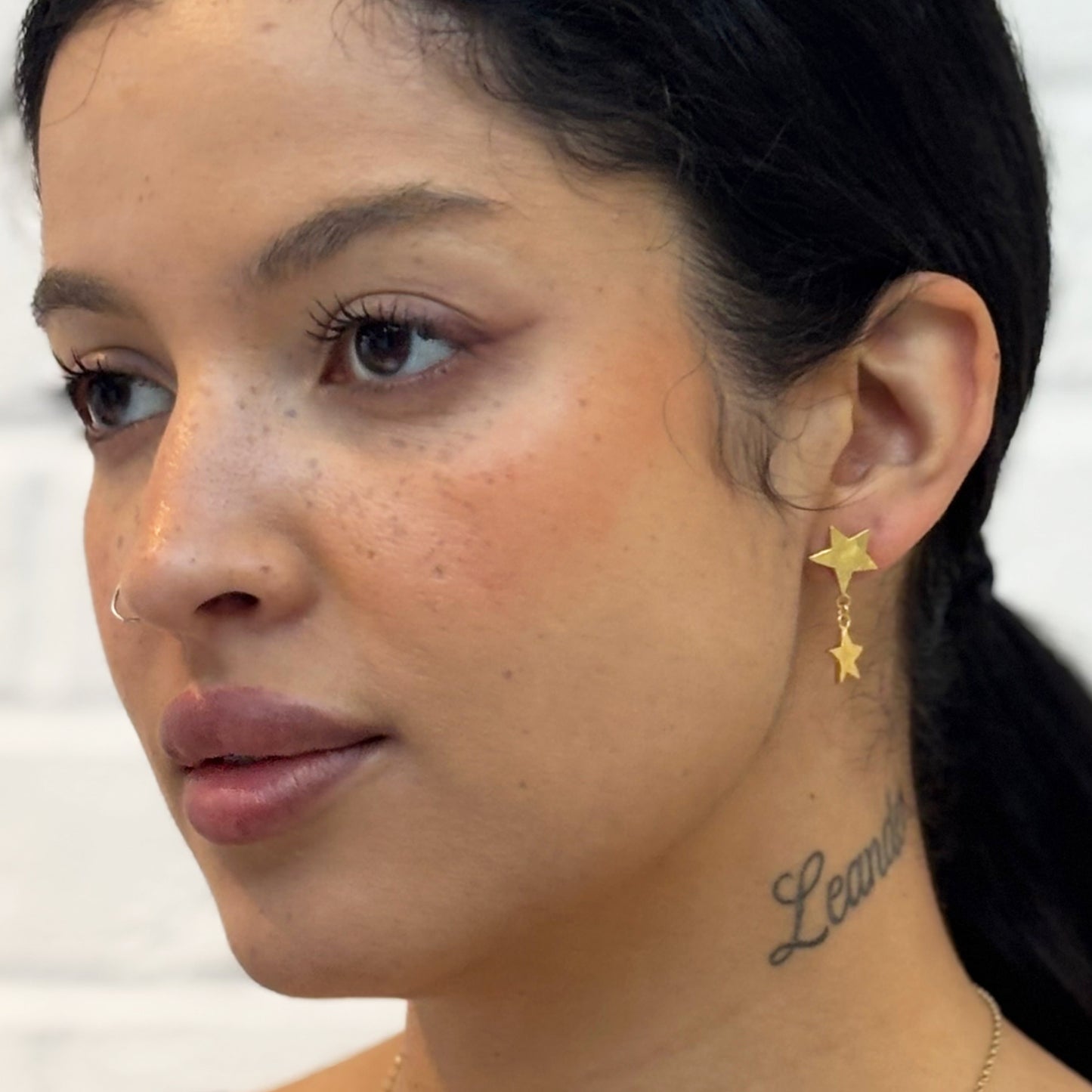 Star Mismatch Gold Earrings